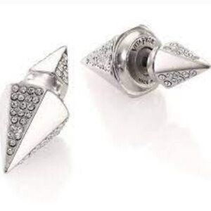 RARE Vita Fede Titan Double Hexagon Crystal pave Earrings
